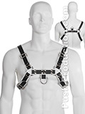 Harnais BDSM en cuir vritable noir / blanc